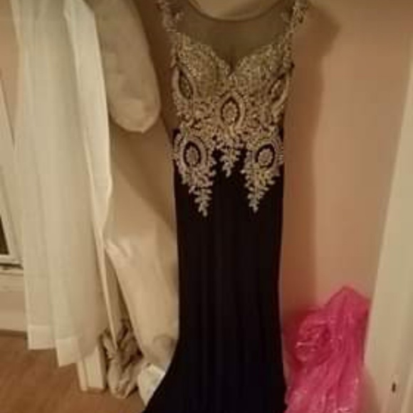 Black & Gold Prom Dress - Picture 1 of 5